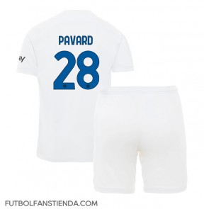 Inter Milan Benjamin Pavard #28 Segunda Equipación Niños 2023-24 Manga Corta (+ Pantalones cortos)